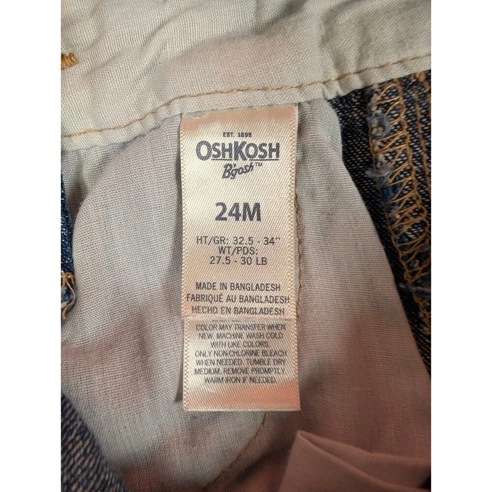 Baby Girls Osh Kosh B'Gosh Denim Skirt Overalls 24M Dark Wash